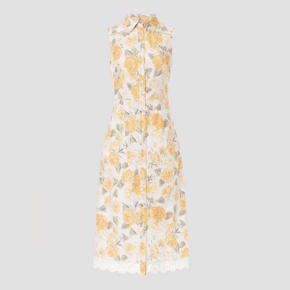 Rachel Parcell Sleeveless Shirt Dress in Peonies Floral - Picture 2 of 8